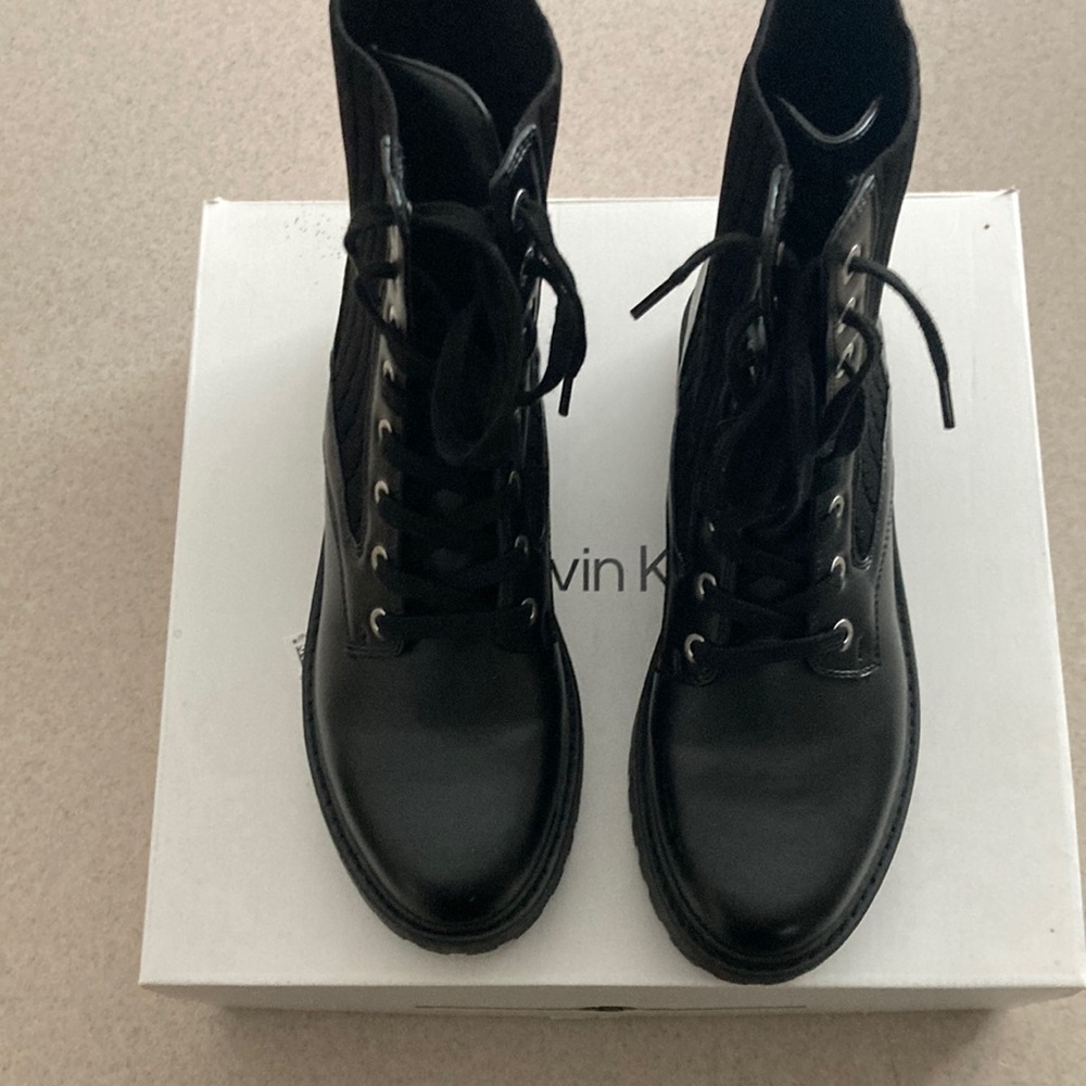 Black combat boot